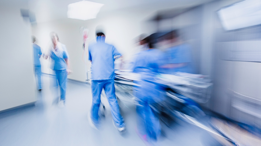 Blurred emergency in hospital